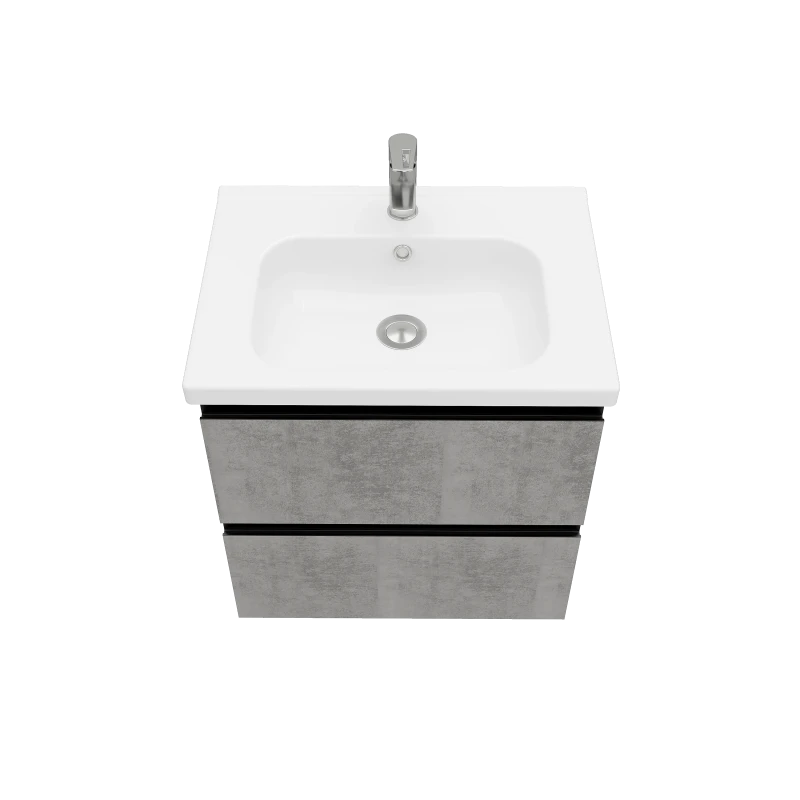 Тумба подвесная ELECTRA 60 под умыв-к Creavit Ideal 60, хромикс серебро, LE-WCAB-60-123