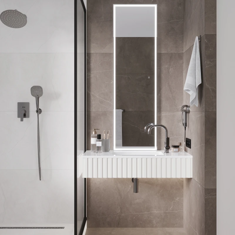 Зеркало LAPARET Modus 45*150 влагостойкое, подсветка, димер