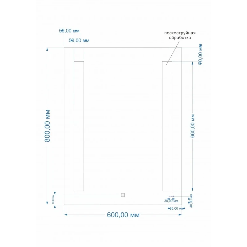 Зеркало LED 020 base 60x80 с подсветкой прямоугольное
