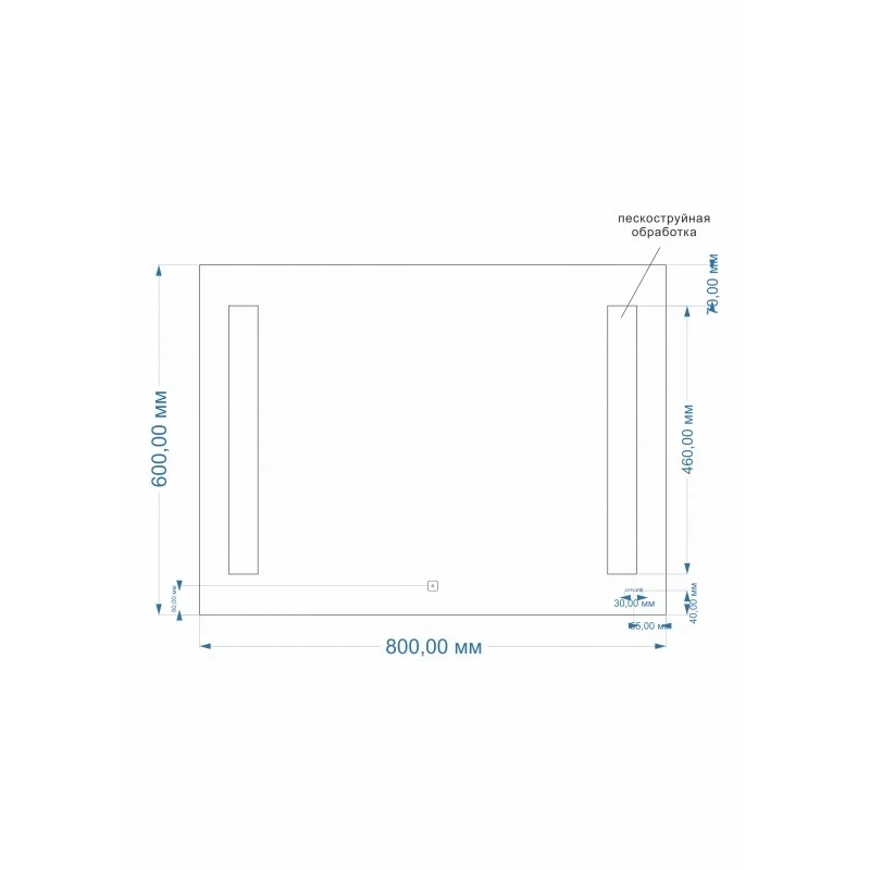 Зеркало LED 020 base 80x60 с подсветкой прямоугольное