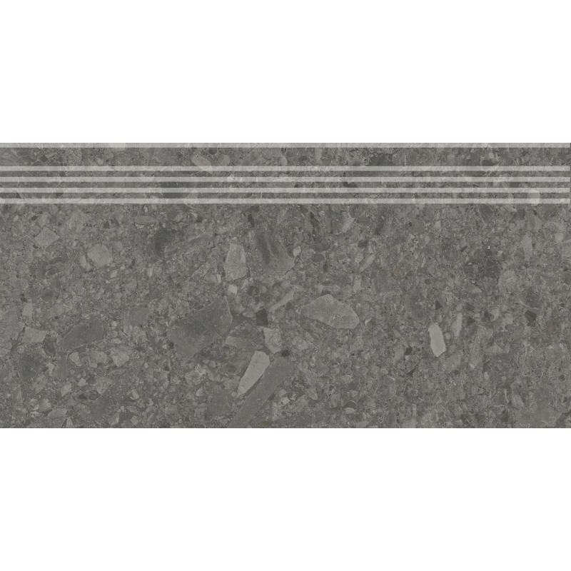 Чеппо ди Гре Ступень антрацит матовый обрезной DD606220R\GR 30x60