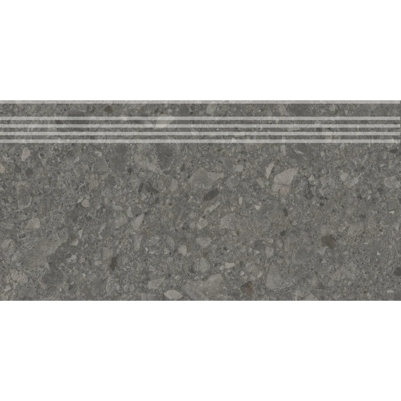 Чеппо ди Гре Ступень антрацит матовый обрезной DD606220R\GR 30x60
