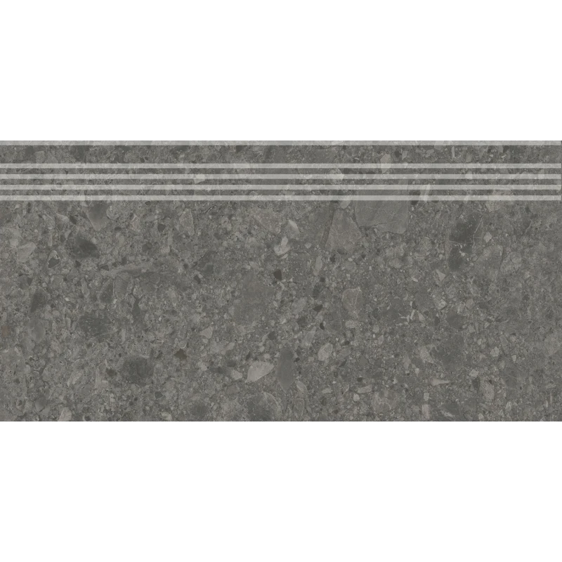 Чеппо ди Гре Ступень антрацит матовый обрезной DD606220R\GR 30x60