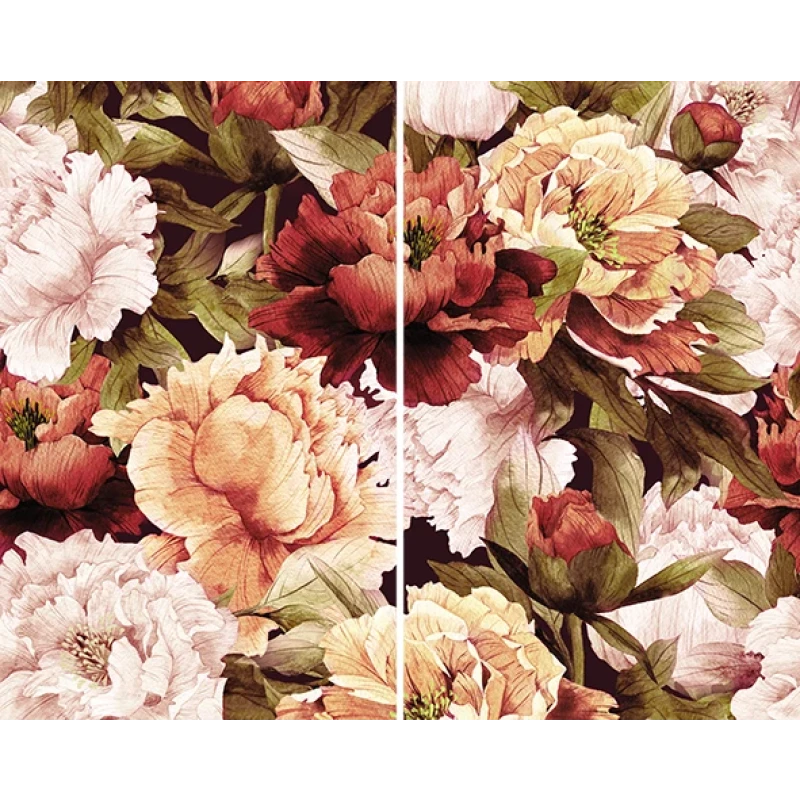 Peony Панно из 2-х плиток 50х40