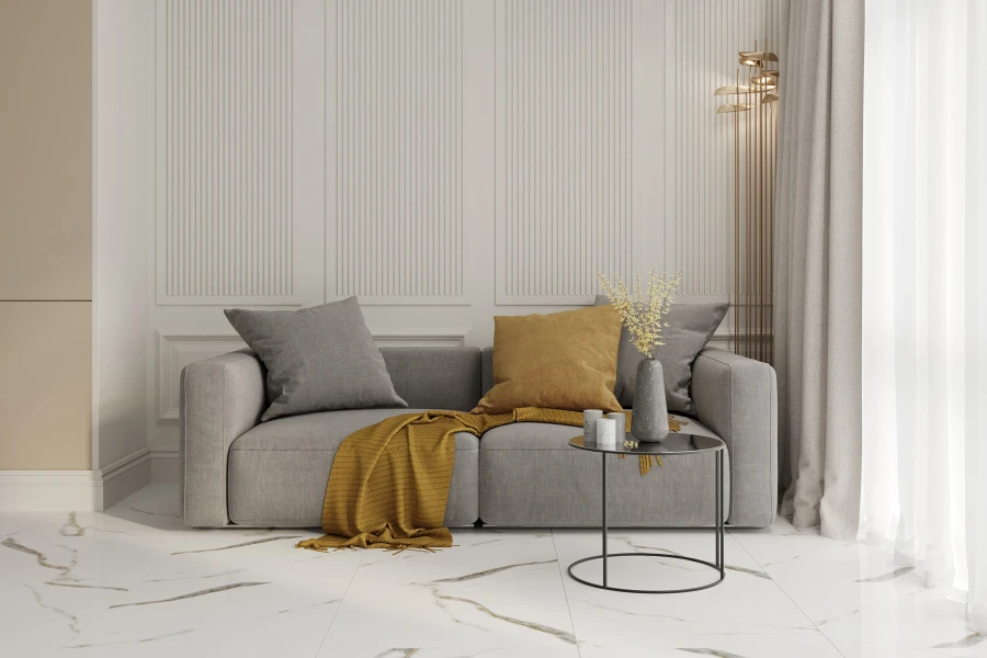 Golden white statuario