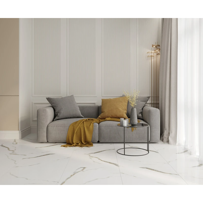 Golden white statuario
