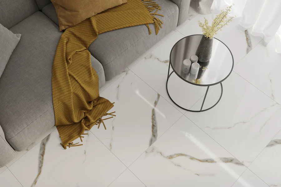 Golden white statuario