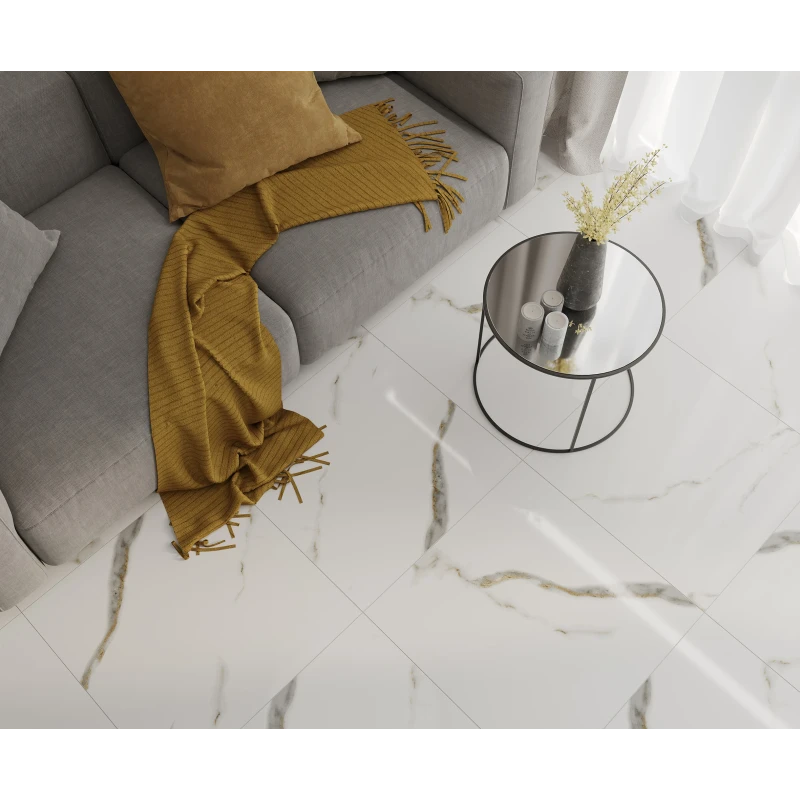 Golden white statuario