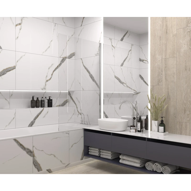 Golden white statuario