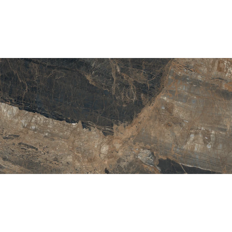 Lunar Marron Керамогранит коричневый 80х160 матовый+гл.чернила