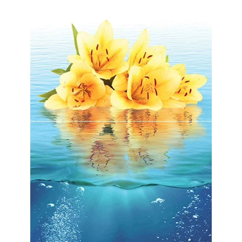 P2-2 Ocean flowers P2-2D240 Панно из 2-х плиток 30х40