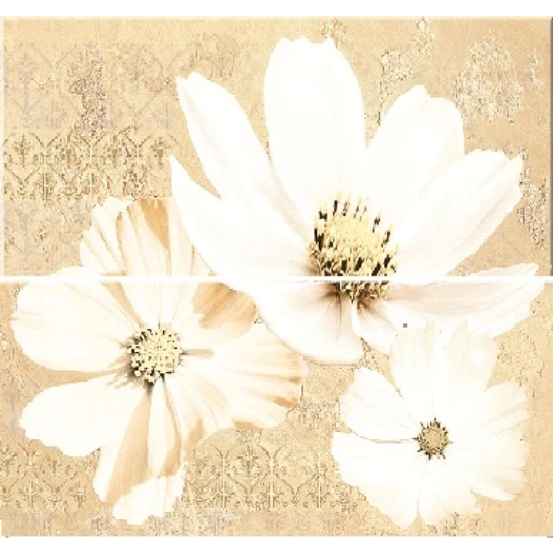 Sfumato Beige Панно Floret - комплект из 2 плиток 505x201 мм/505x402 мм/6