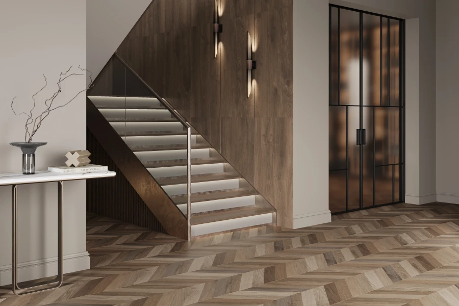 Wood latina brown chevron m