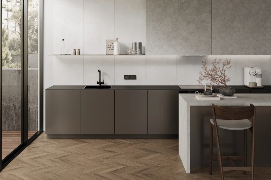 Wood latina brown chevron