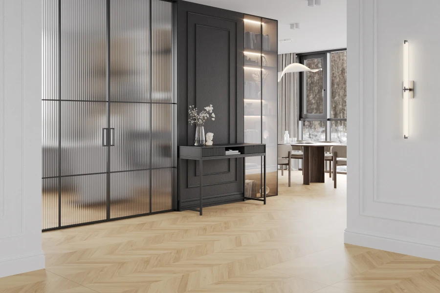 Wood royal almond chevron