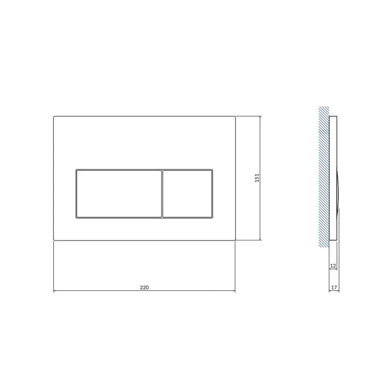 Кнопка PRESTO для LINK PRO/VECTOR/LINK/HI-TEC пластик хром глянцевый