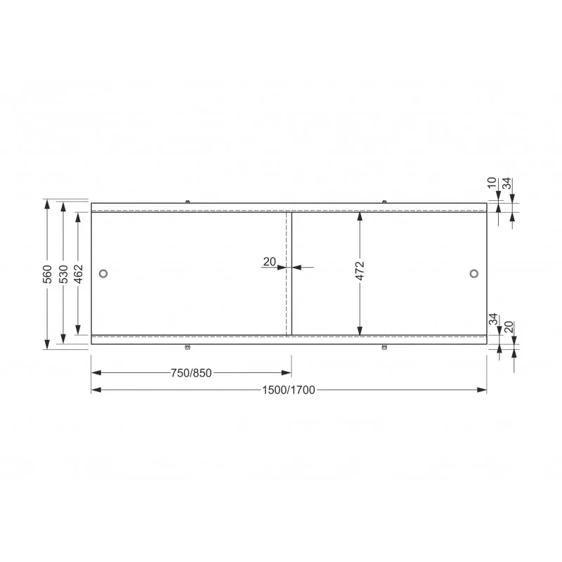 Панель для ванны фронтальная UNIVERSAL TYPE 2 150 ультра белый