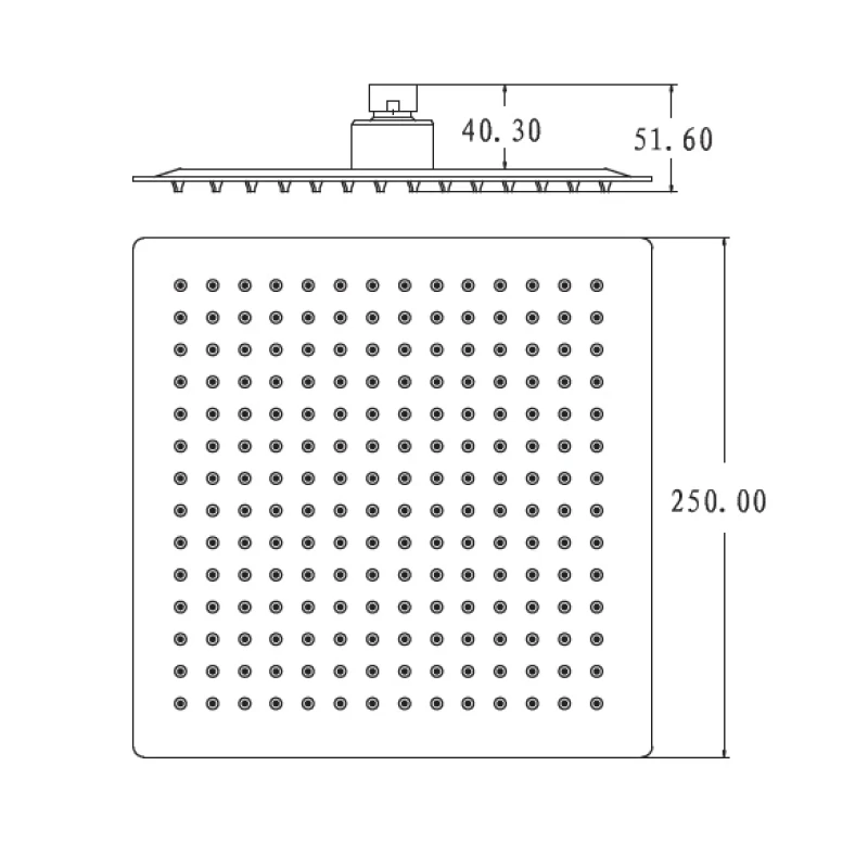 Верхний душ LAPARET квадратный 250*250мм N289415002LPT