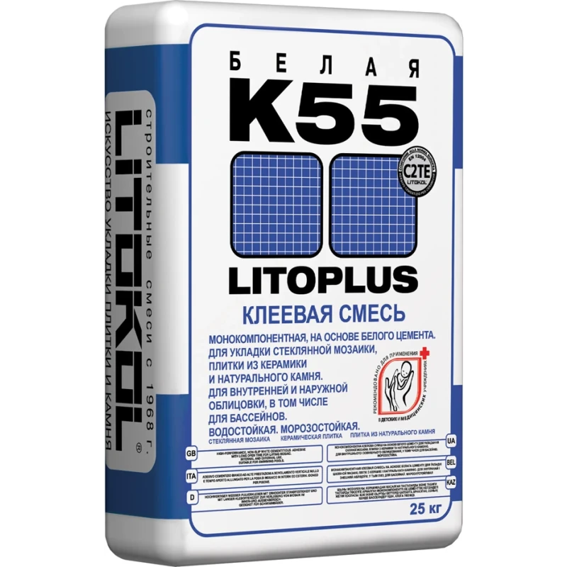 LitoPLUS K55 EVO клеевая смесь белая 25kg